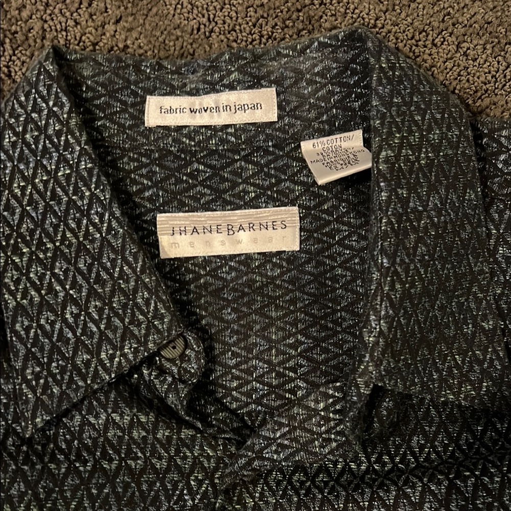Banana Republic Black and Gray Patterned Shirt